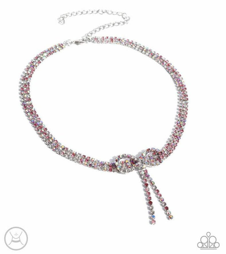 Buckingham Bow Pink Necklace