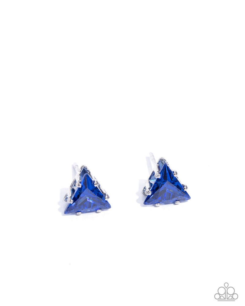 Triangular Twinkle Blue CZ Posts