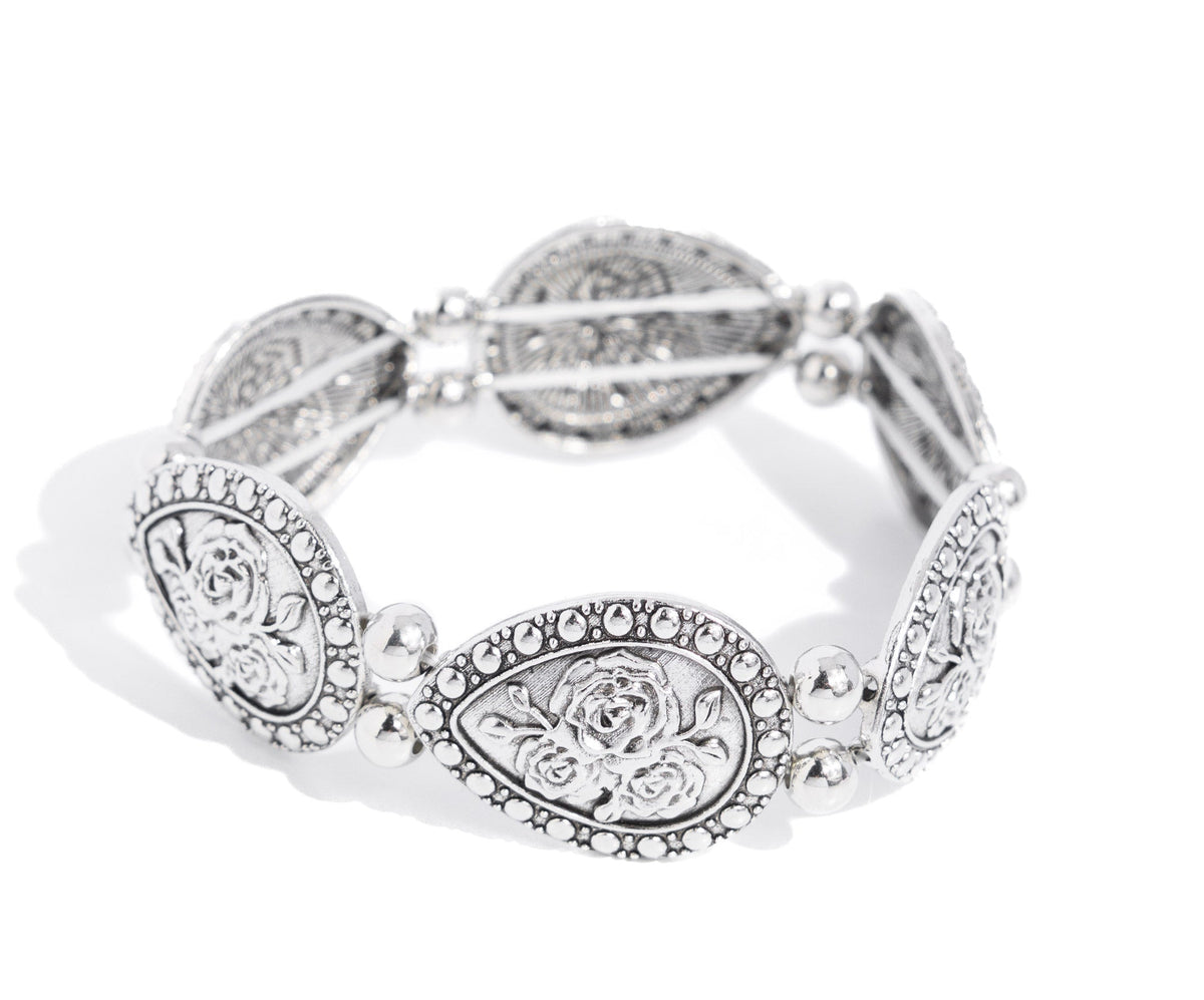 Roaring Rose Silver Bracelet
