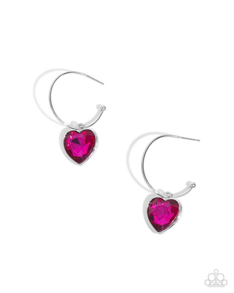 Diamond of the Night Pink Drop Hoops