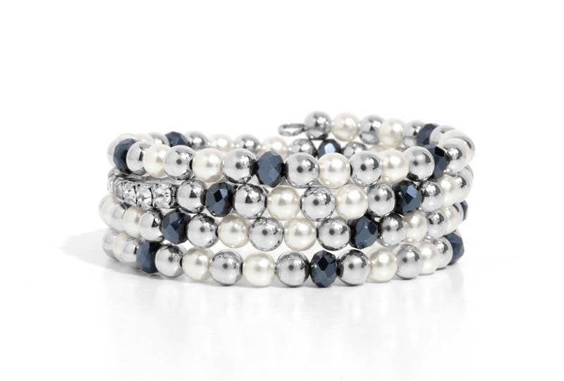 Serene Stack Blue Coil Bracelet