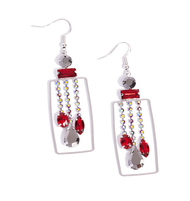 Framed Feature Red Earrings