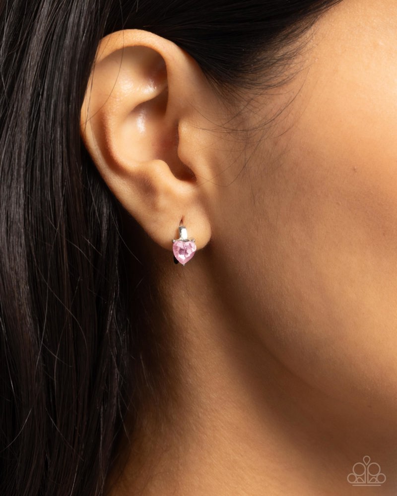 Tenuous Touch Pink Hinge Hoops