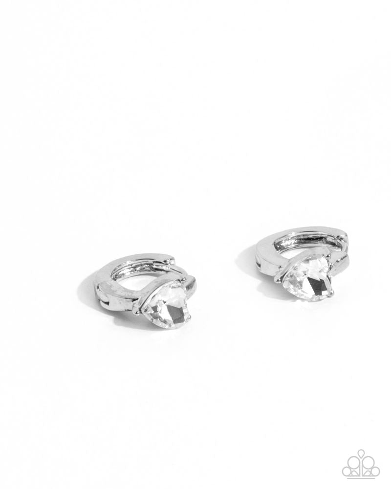Tenuous Touch White Hinge Hoops