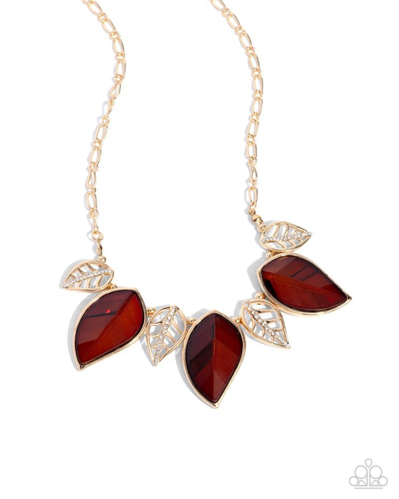Leafy Leader Brown Necklace