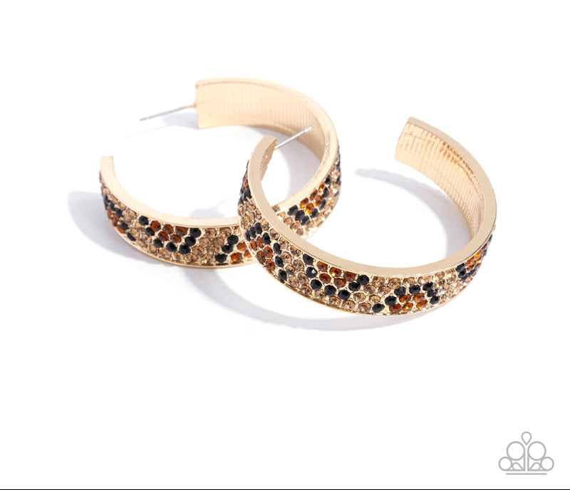 Cheetah Clique Gold Hoops
