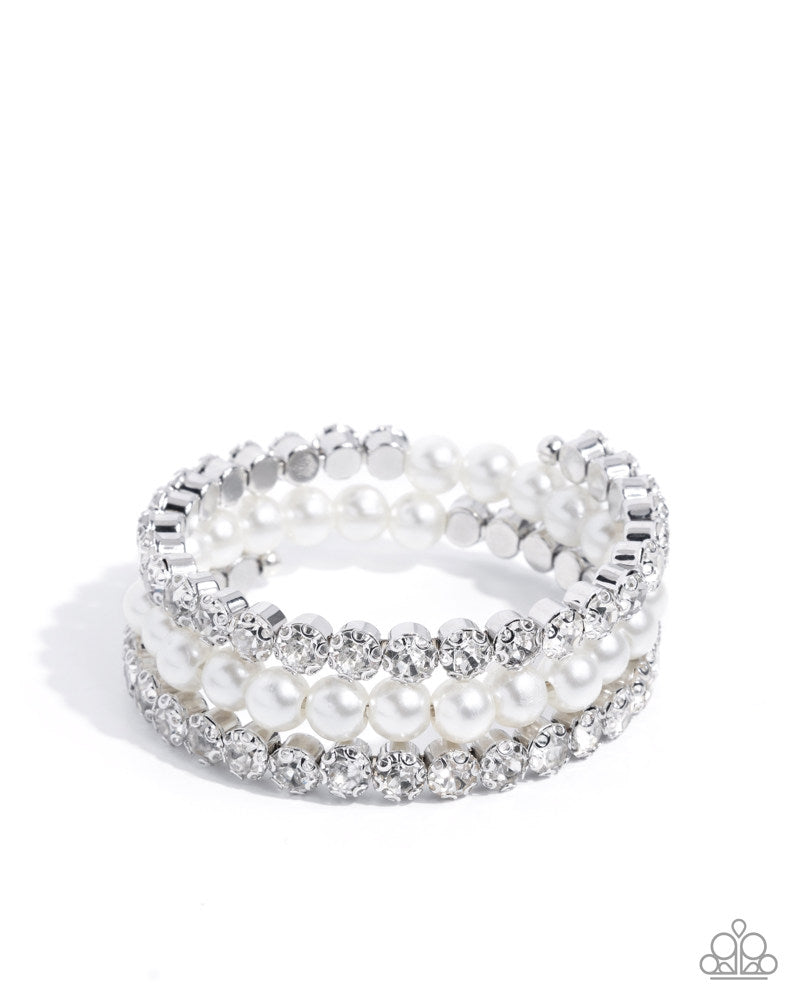 Grandiose Glitz White Coil Bracelet