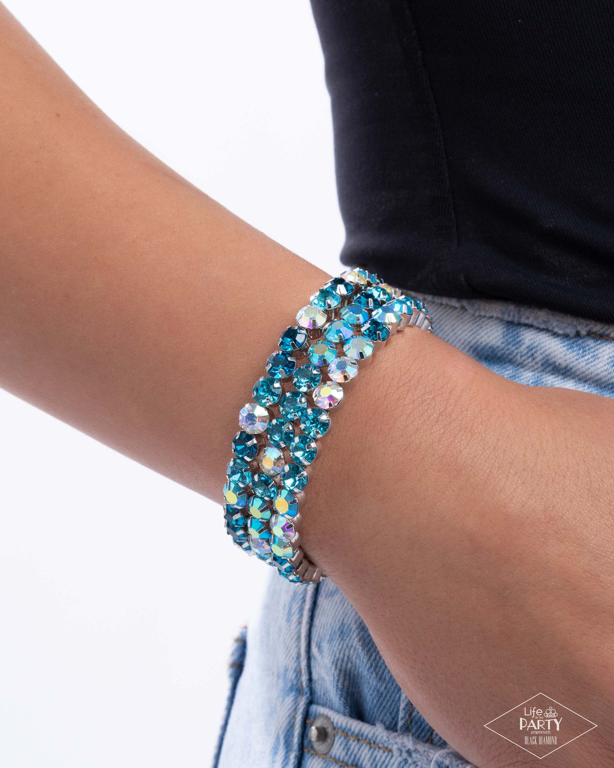 Iridescent Incantation Blue Coil Bracelet