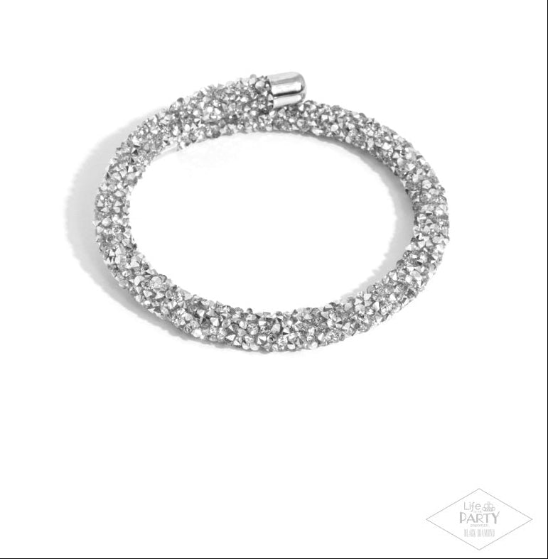 Roll Out The Glitz Silver Coil Bracelet
