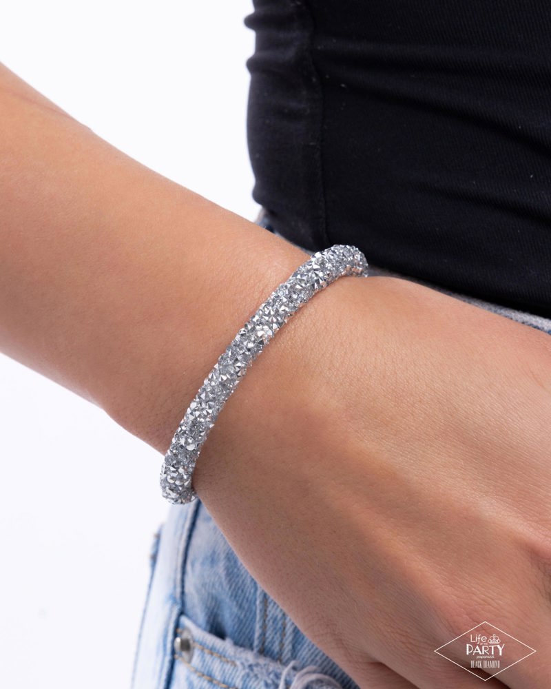 Roll Out The Glitz Silver Coil Bracelet