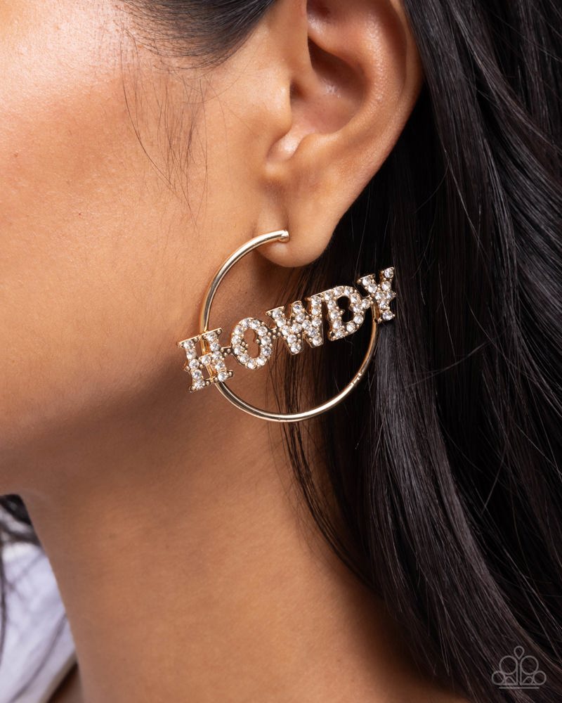 Howdy Hoedown Gold Hoops