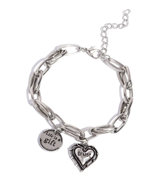 Life Is A Gift Silver Bracelet