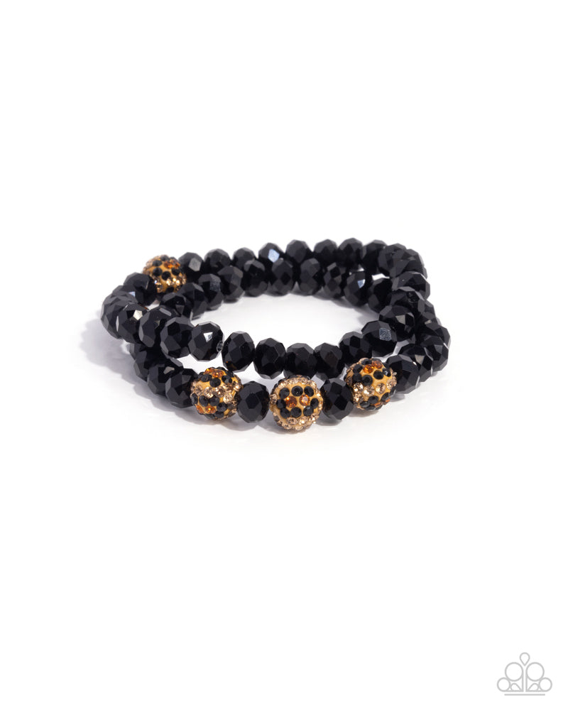 Speckled Sentiment Black Bracelet