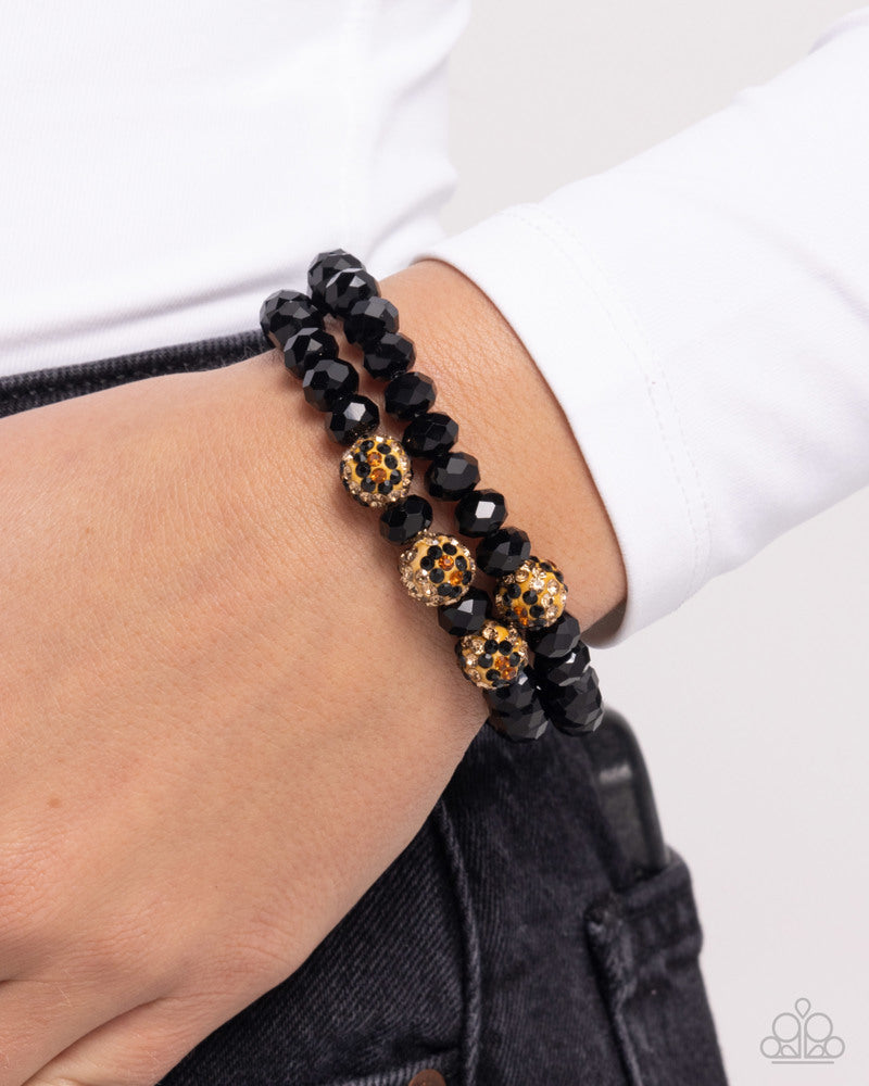 Speckled Sentiment Black Bracelet