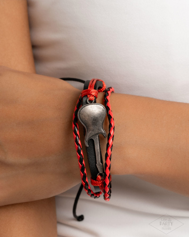 Lead Guitar Red Bracelet