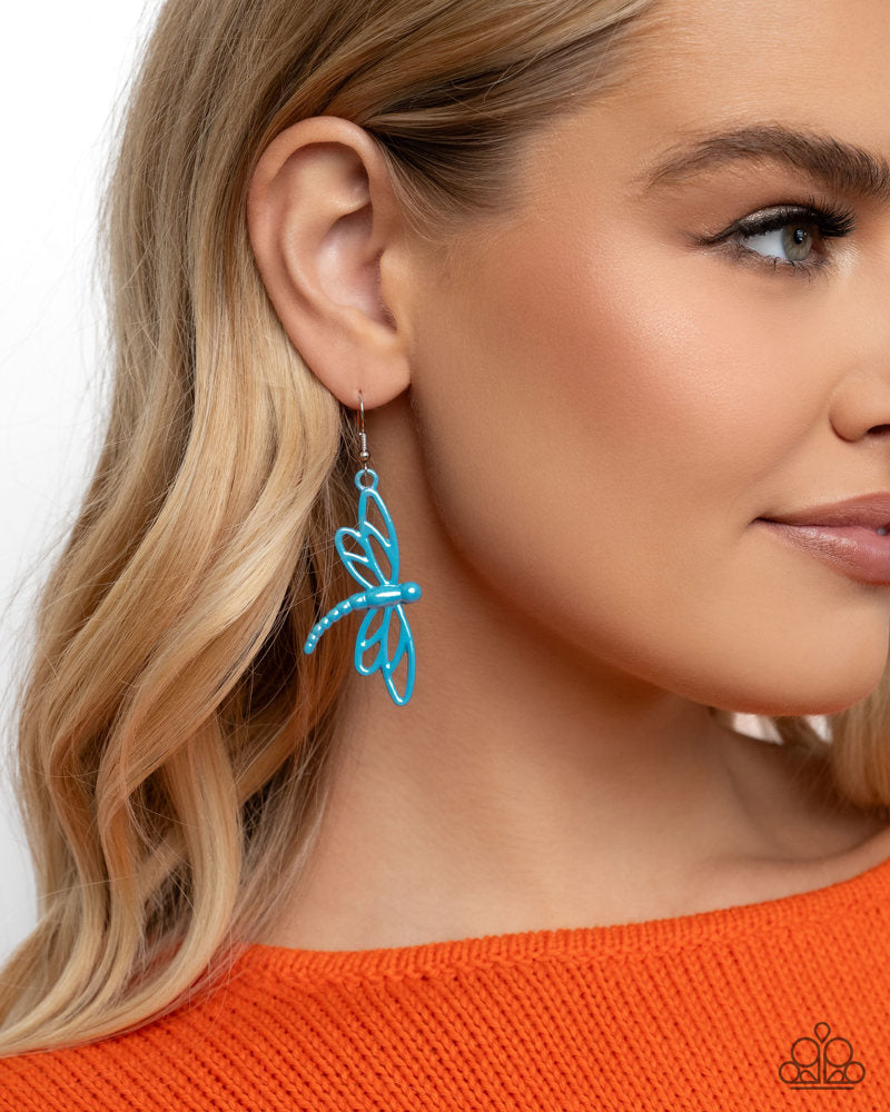 Dapper Dragonfly Blue Earrings