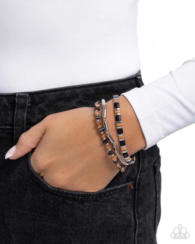 Serendipitous Stack Black Bracelet