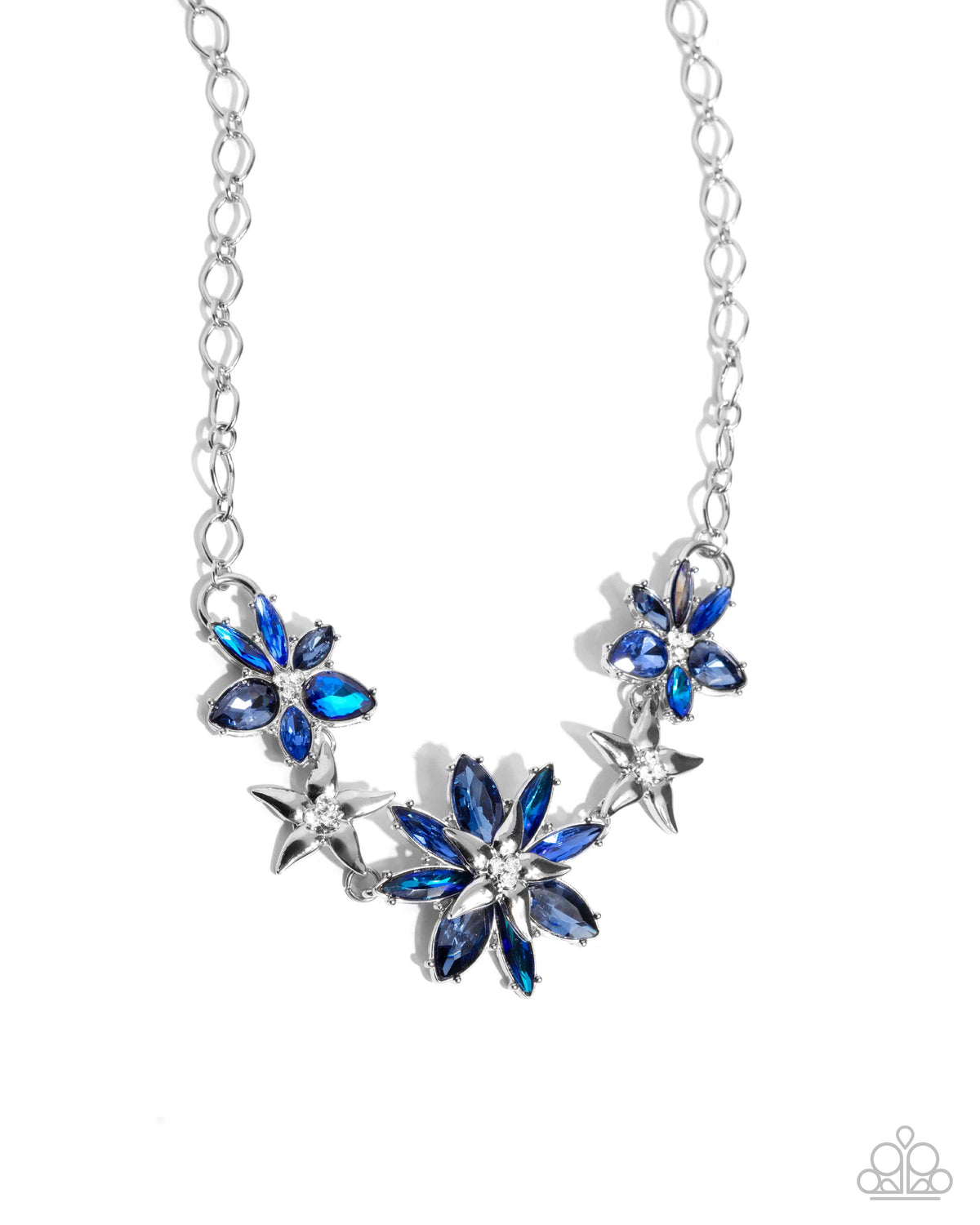 Floral Feature Blue Necklace
