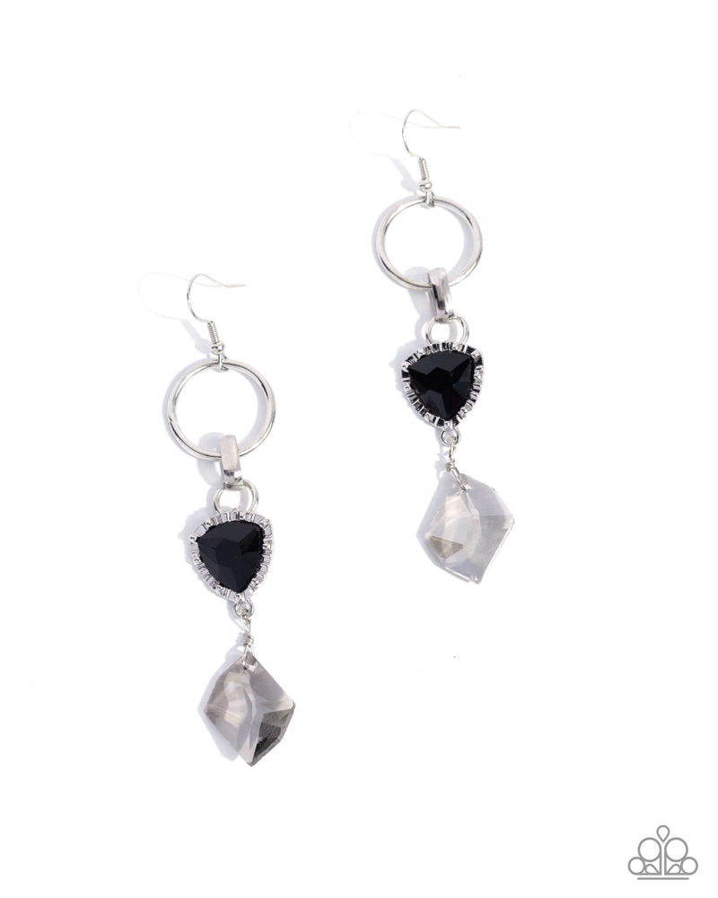 Chiseled Clarity Black Earrings