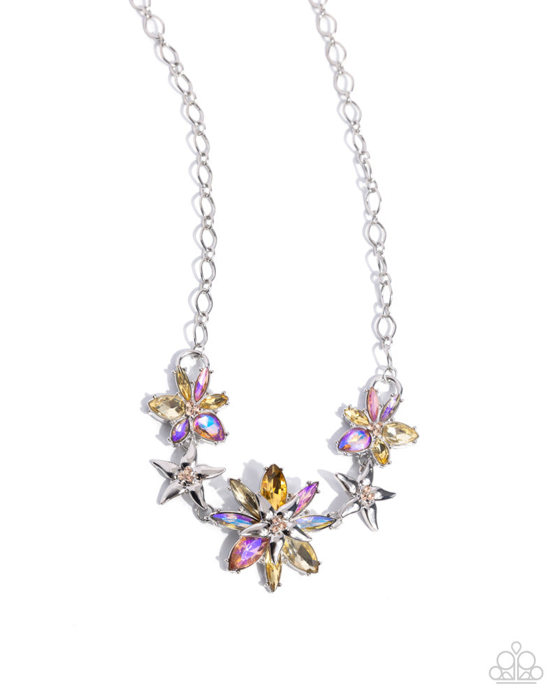 Floral Feature Yellow Necklace