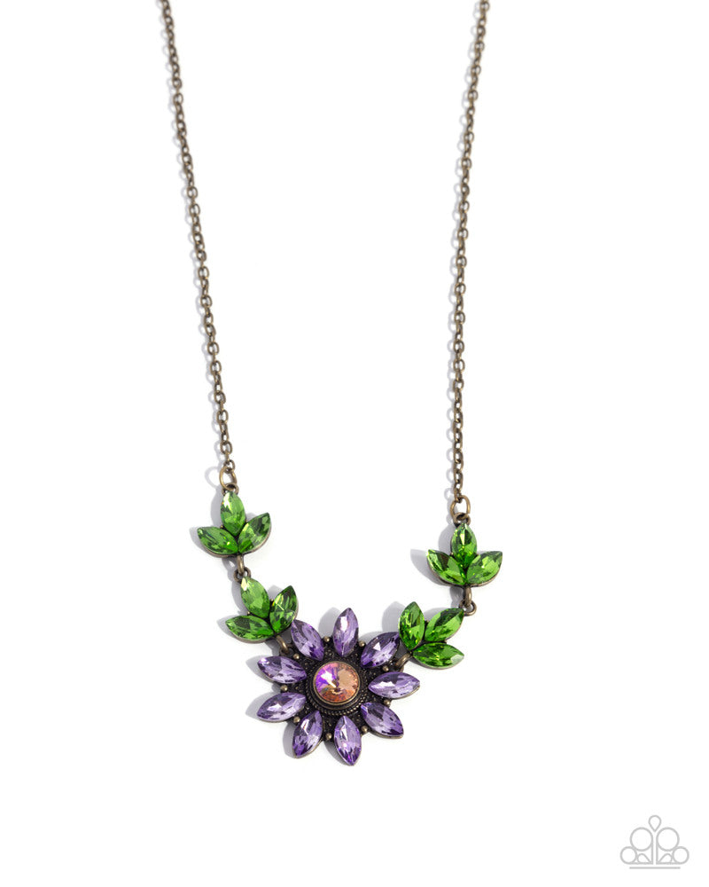 Blossoming Baseline Brass Necklace