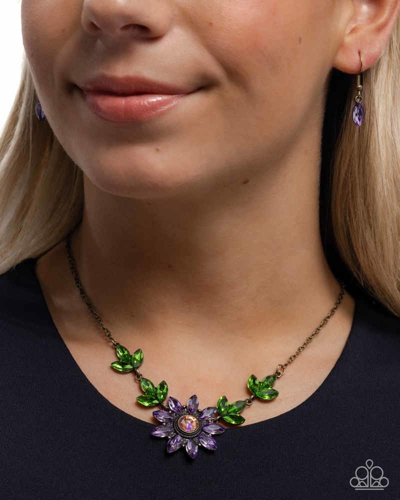 Blossoming Baseline Brass Necklace