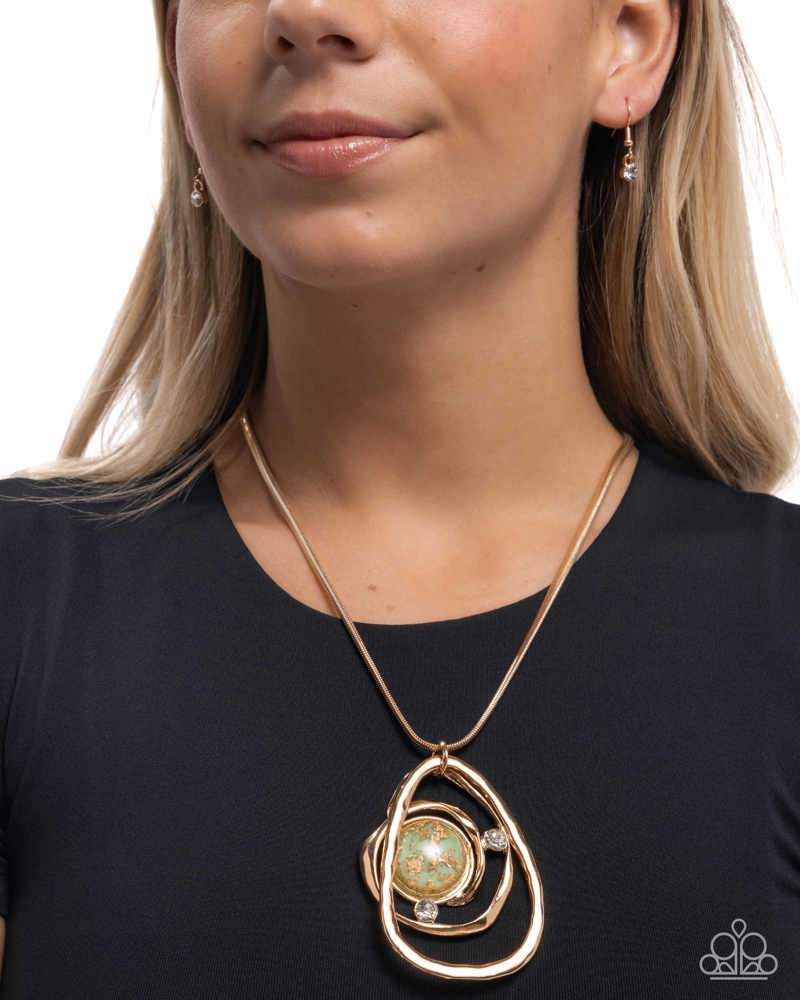 Abstract Advance Green Necklace