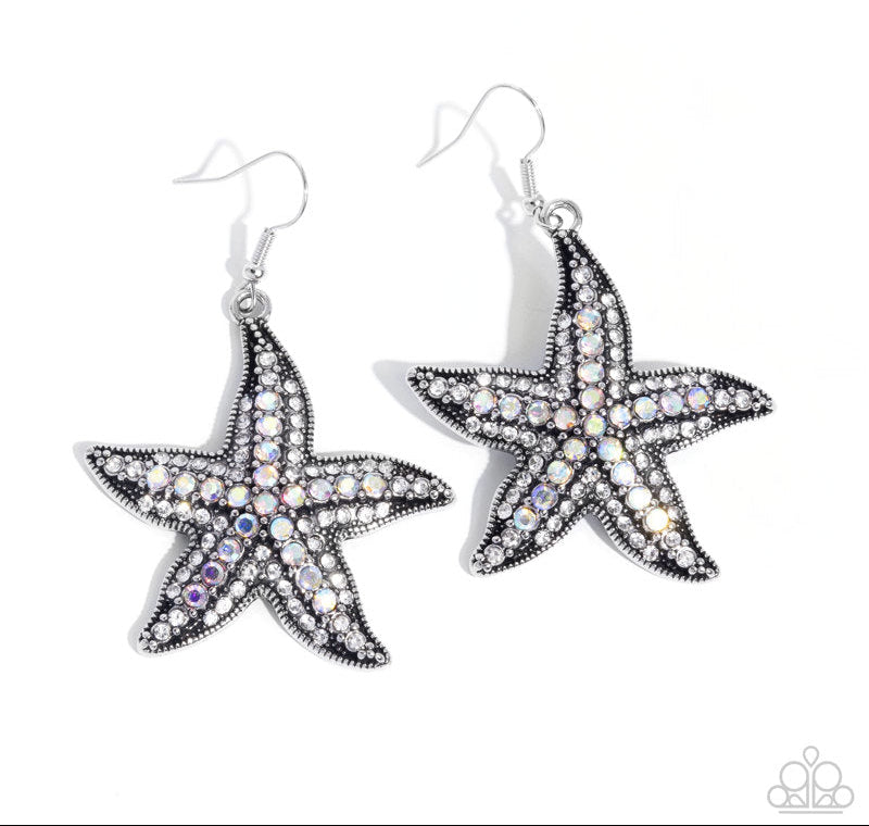 Starfish Spectacle White Earrings