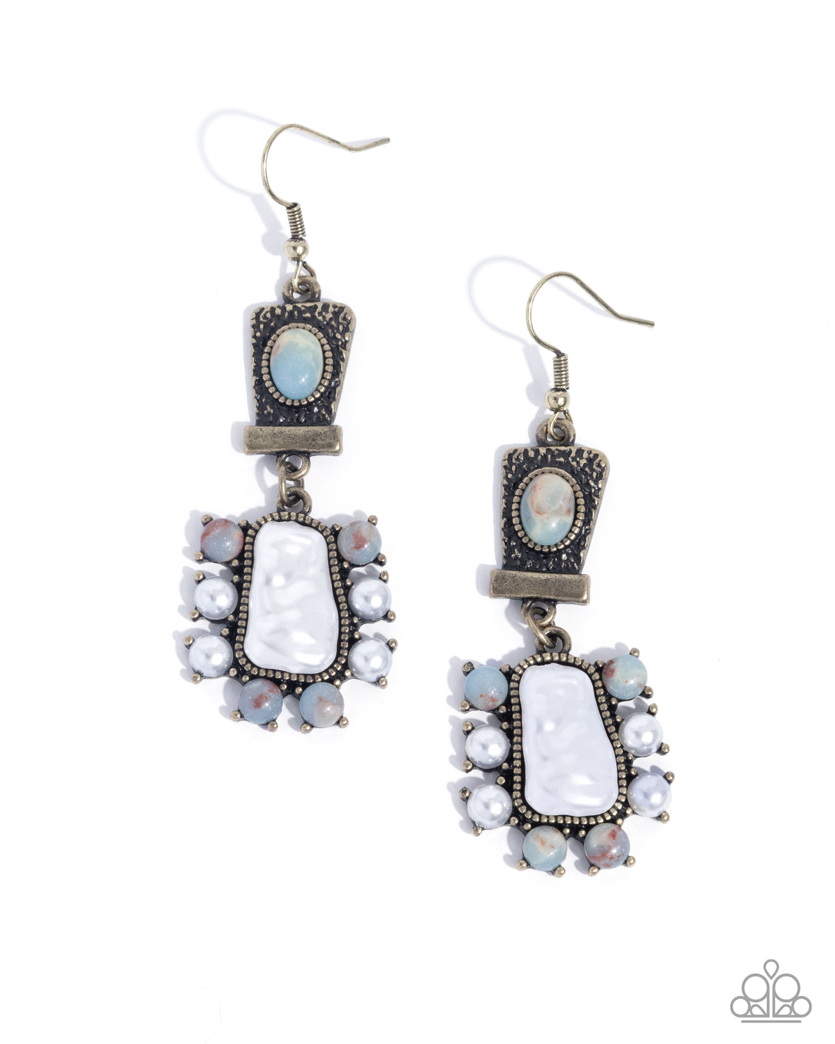 Synthetic Serenity Brass Earrings