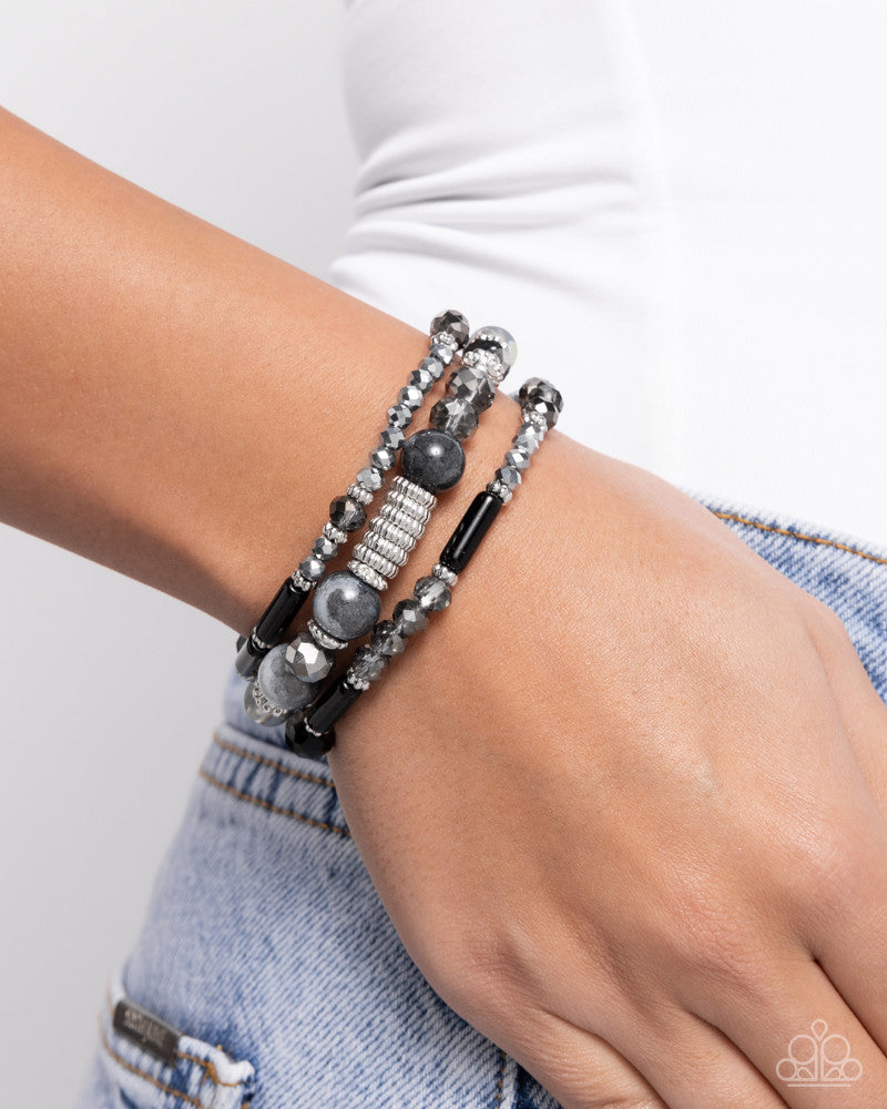 Colorful Conversation Black Bracelet