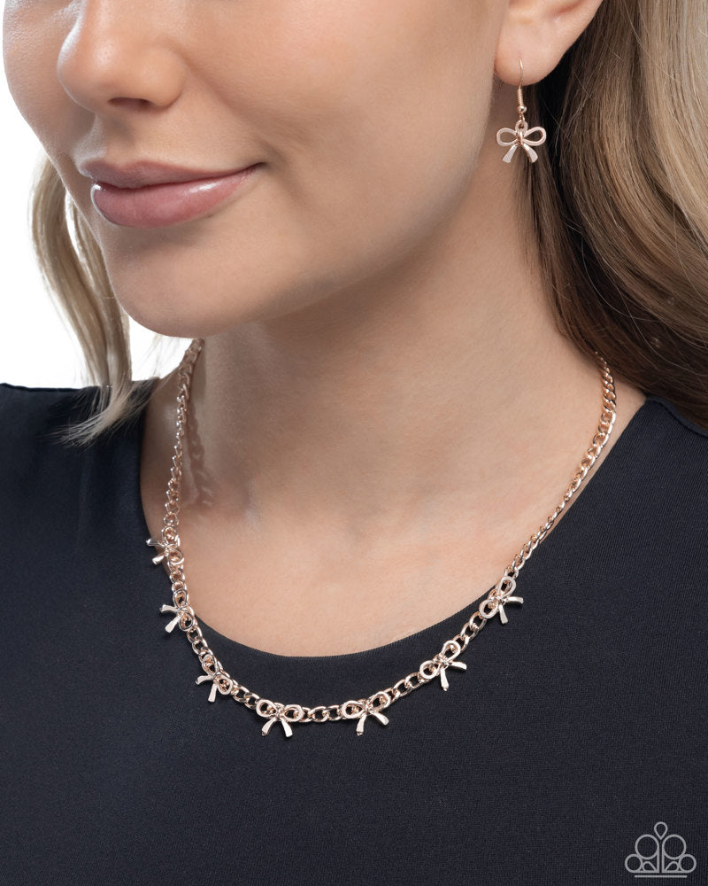 BOW the Knee Rose Gold Necklace