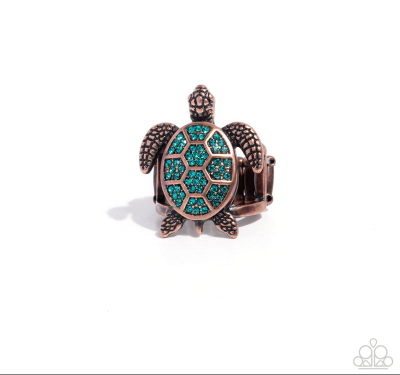 Turtle Triumph Copper Ring