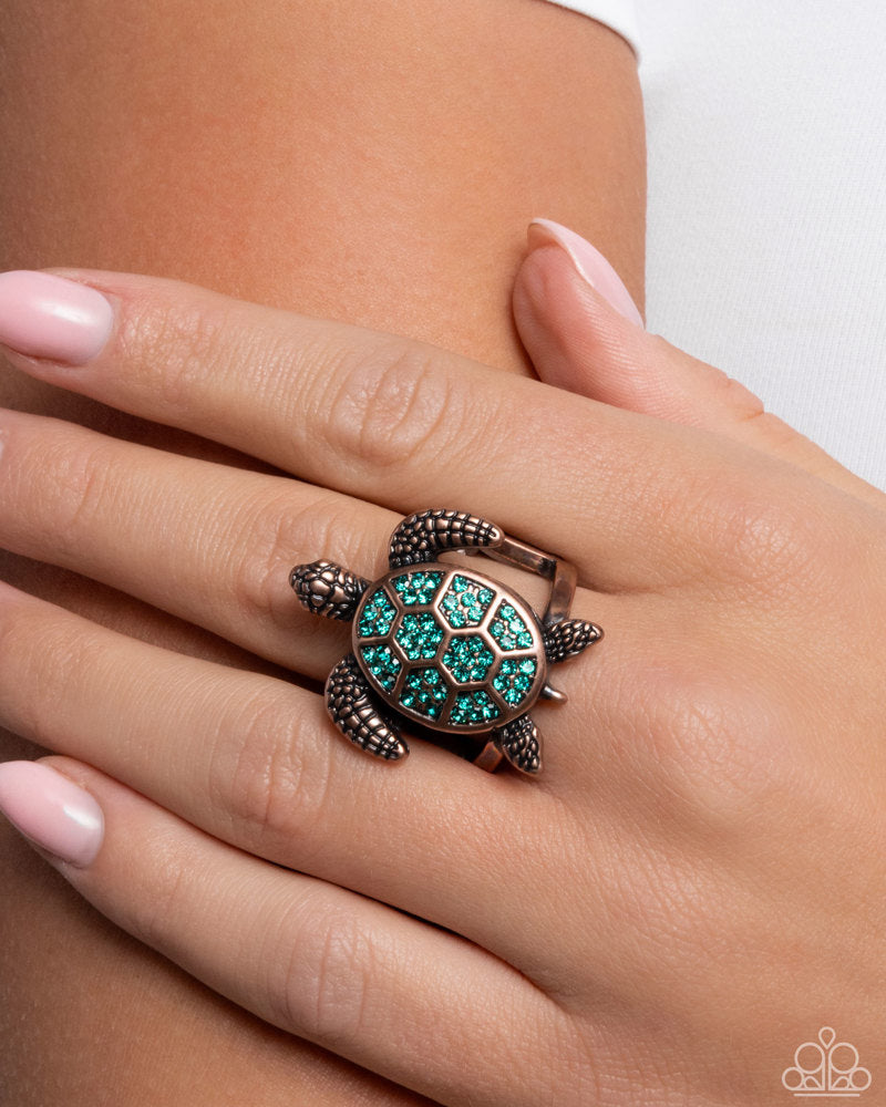 Turtle Triumph Copper Ring