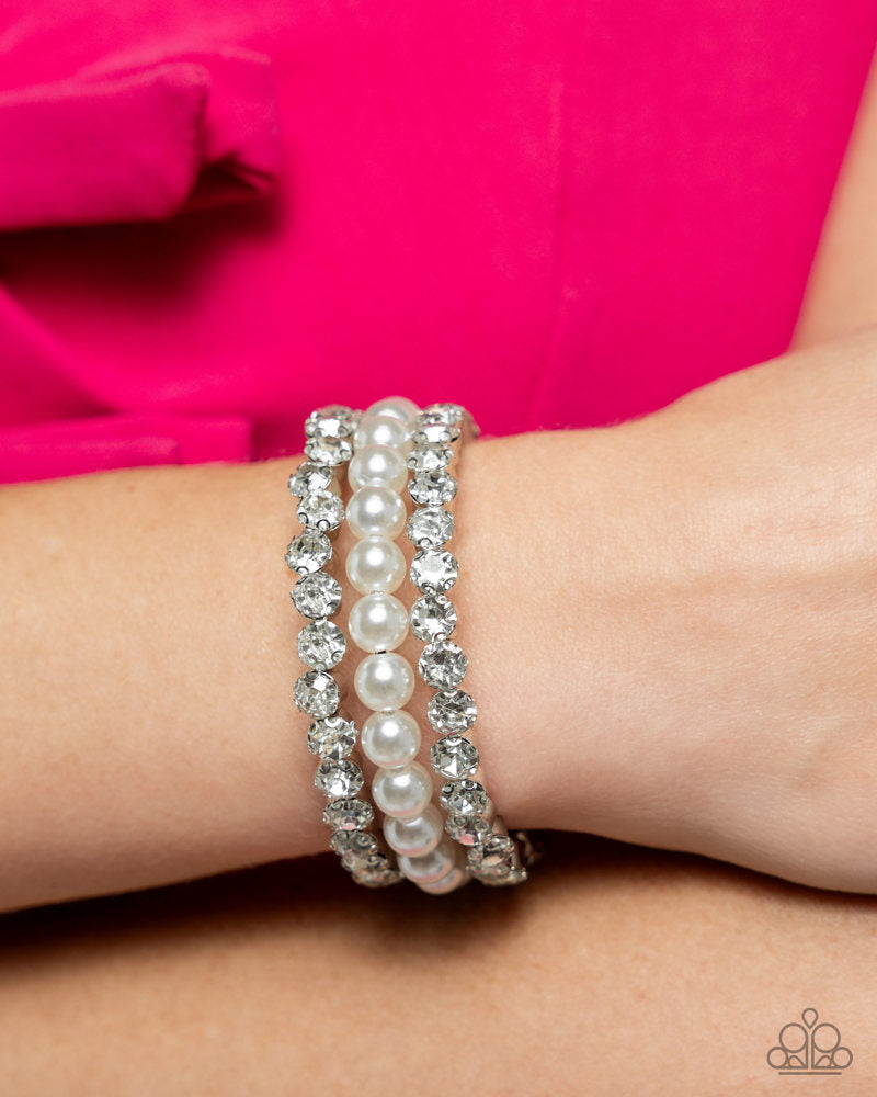 Grandiose Glitz White Coil Bracelet