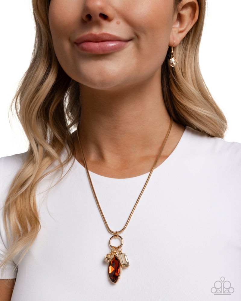 Lively Luminescence Brown Necklace