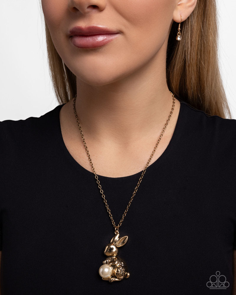Easter Bunny Gold Necklace