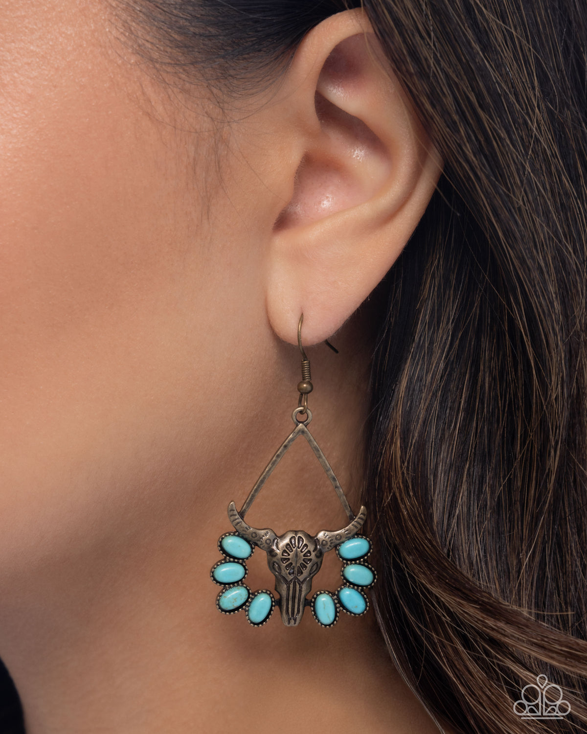 Western Whirlwind Brass Earrings
