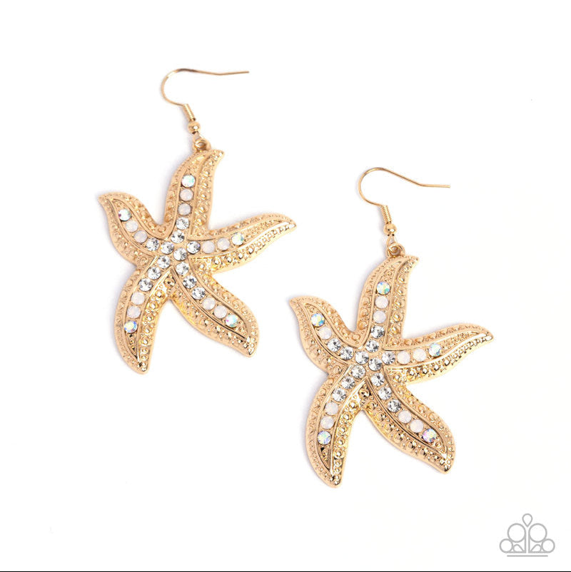 Seize the Starfish Gold Earrings
