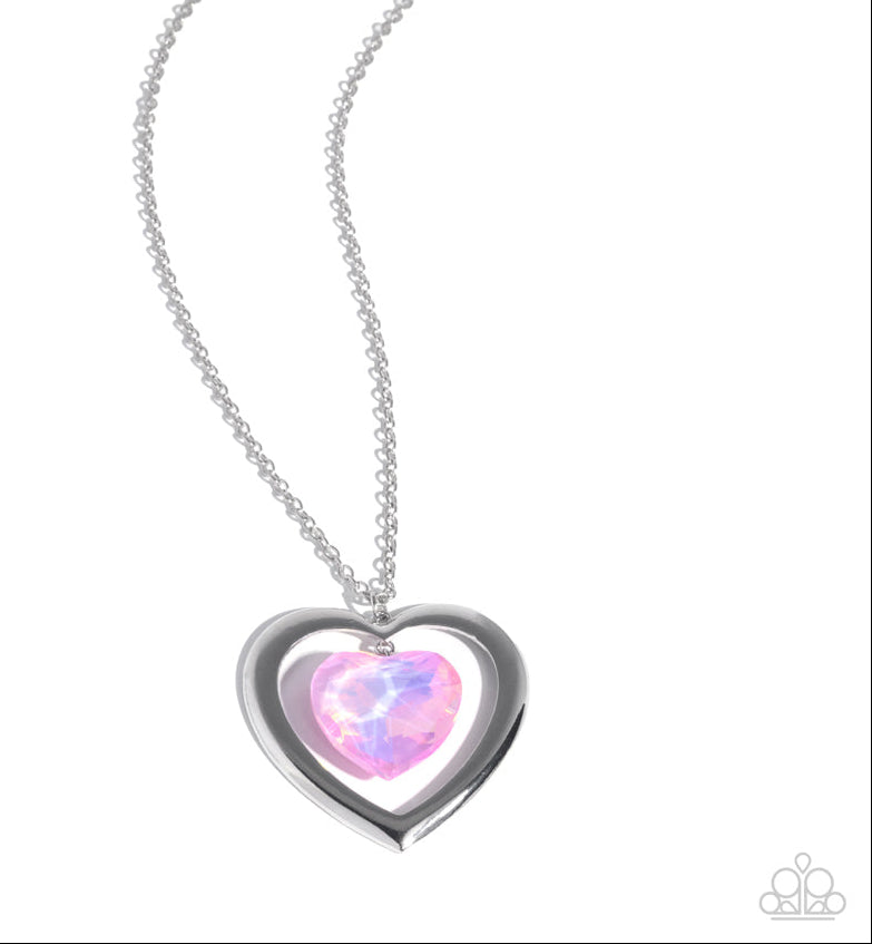 Heartfelt Hemisphere Pink Necklace