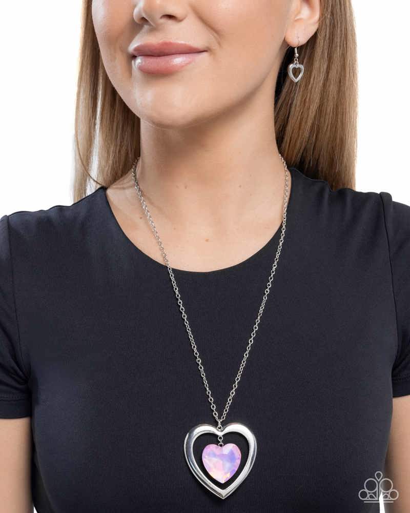 Heartfelt Hemisphere Pink Necklace