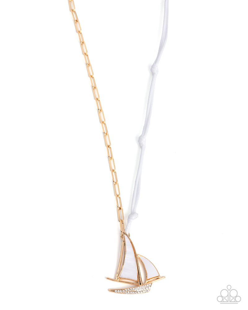 Sailboat Shimmer White Necklace