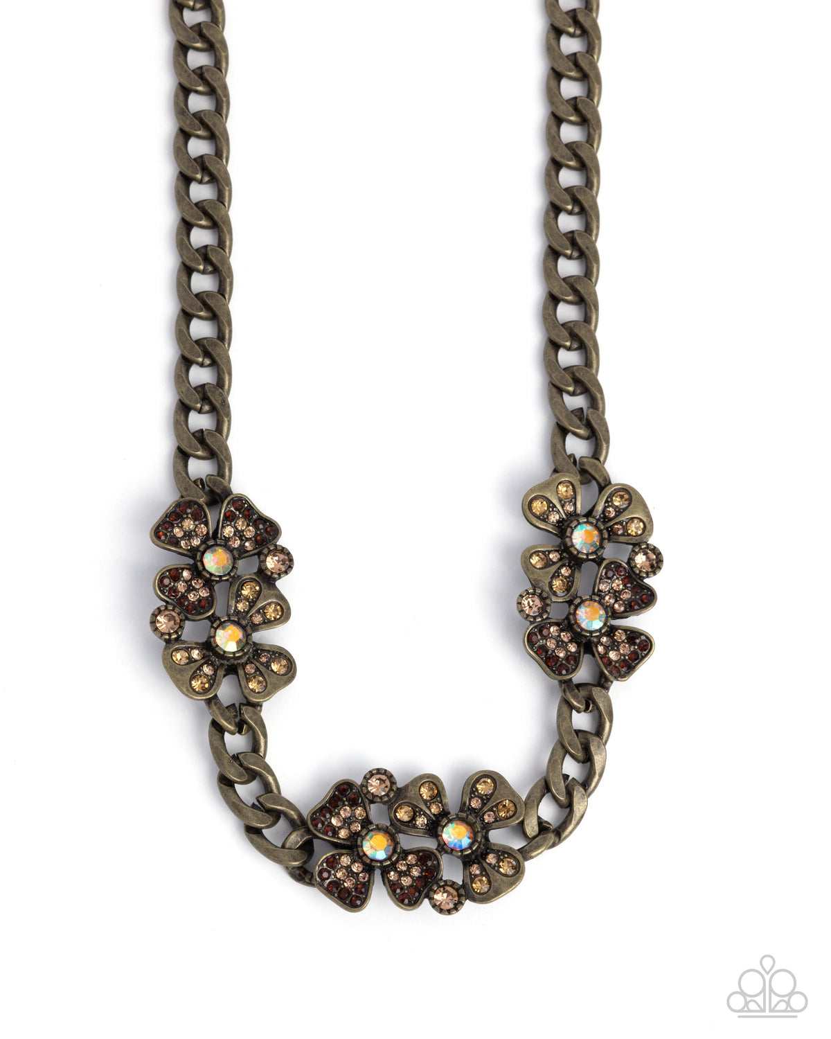 Fairy Florals Brass Necklace