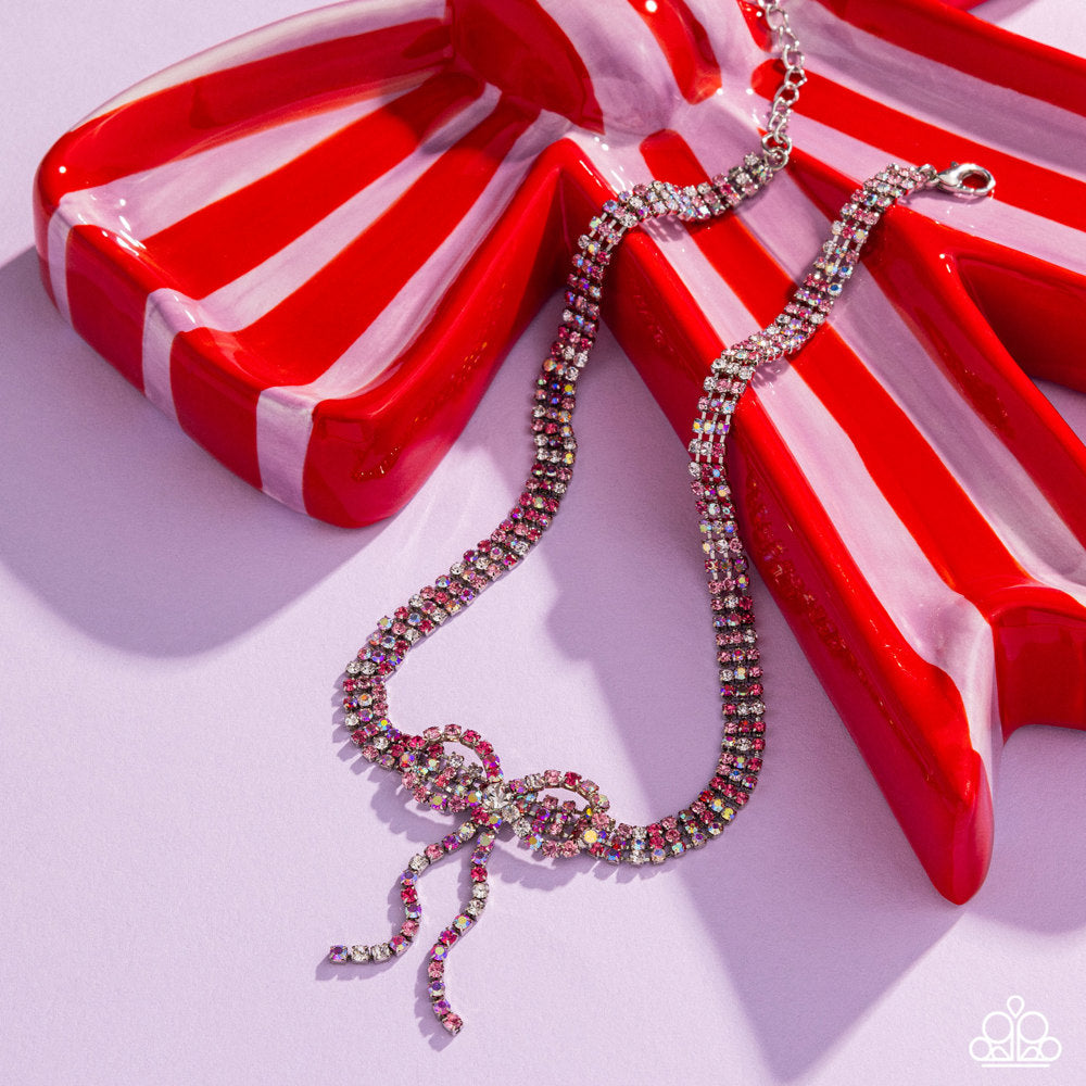 Buckingham Bow Pink Necklace