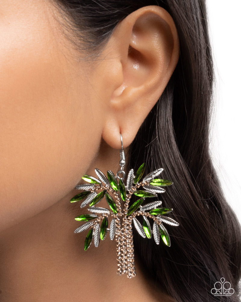 Palm Tree Pizzazz Green Earrings
