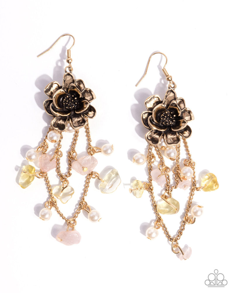 Carefree Cascade Yellow Earrings