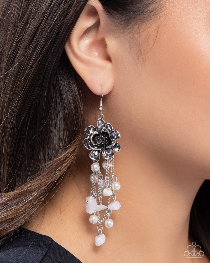 Carefree Cascade White Earrings