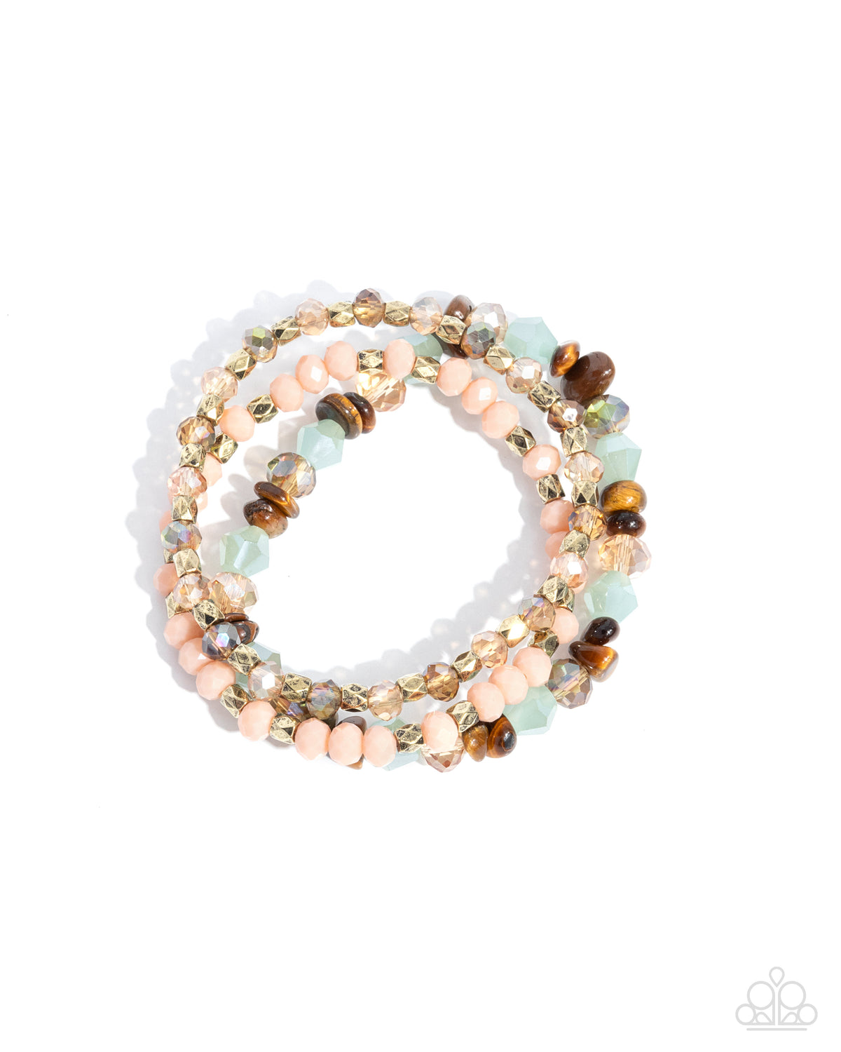Flawless Facets Brown Coil Bracelet