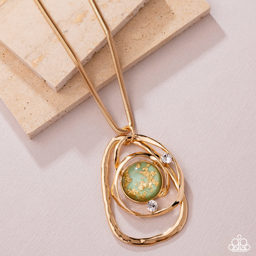 Abstract Advance Green Necklace