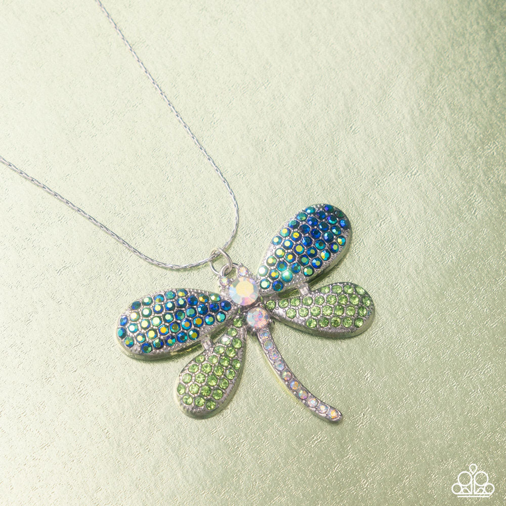 Dragonfly Defiance Green Necklace