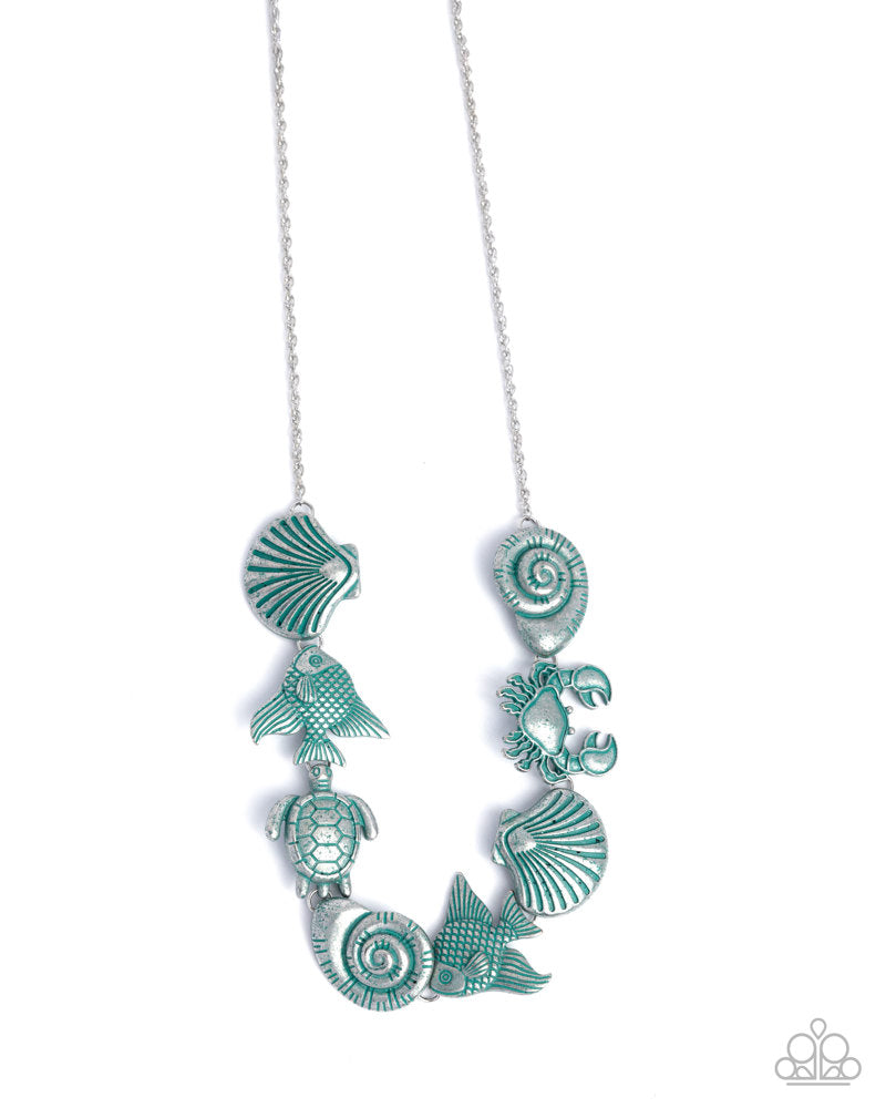 Coastal Shelf Blue Necklace